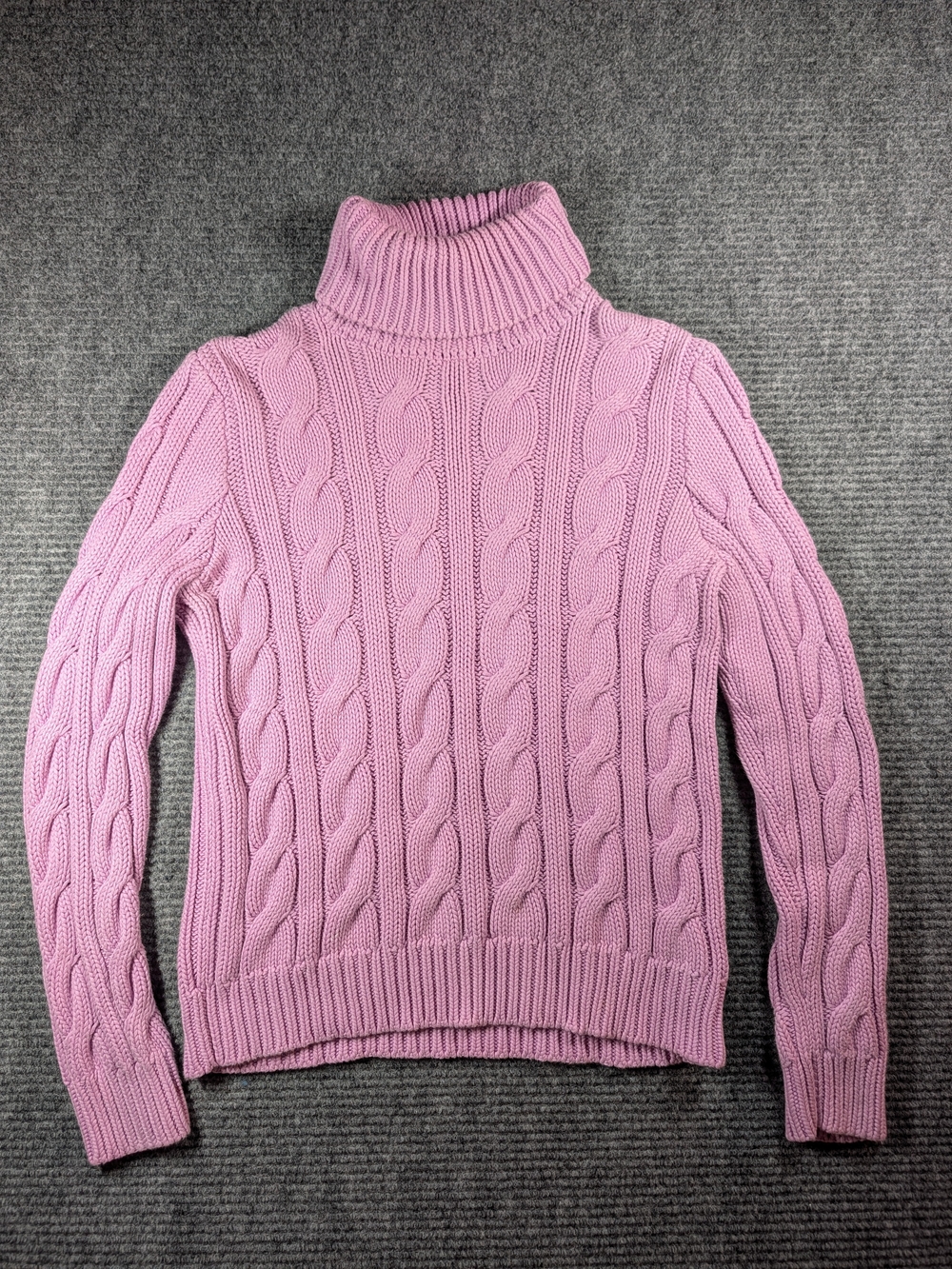 Lauren Ralph Lauren Pink Cable Knit Turtleneck Long Sleeve Sweater Size Lg